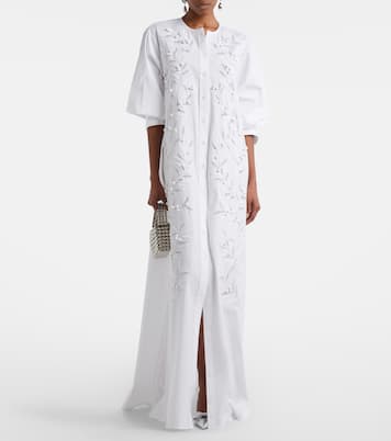 Embroidered cotton-blend gown | Carolina Herrera