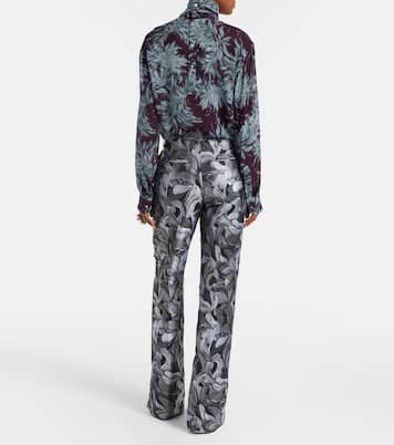 Gerade High-Rise-Hose aus Jacquard | Dries Van Noten