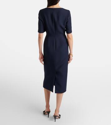 Crepe Couture bow-detail lace-trimmed midi dress | Valentino