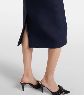 Crepe Couture bow-detail lace-trimmed midi dress | Valentino