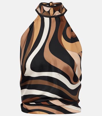 Marmo halterneck silk satin top | Pucci