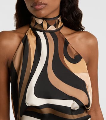 Marmo halterneck silk satin top | Pucci