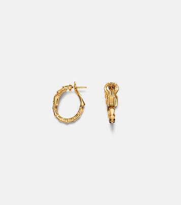 Serpenti Viper 18kt gold hoop earrings with diamonds | Bvlgari