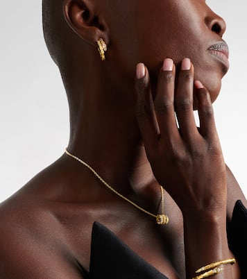 Serpenti Viper 18kt gold hoop earrings with diamonds | Bvlgari