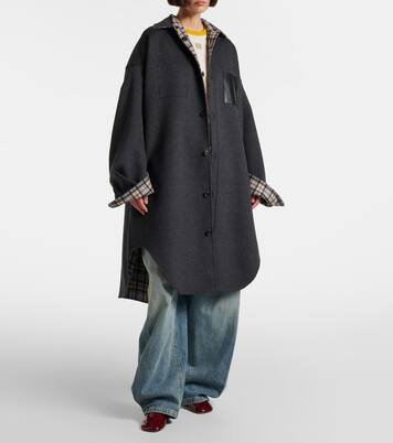 Reversible wool and cashmere coat | Loewe