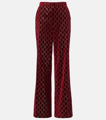 GG cotton velvet wide-leg pants | Gucci