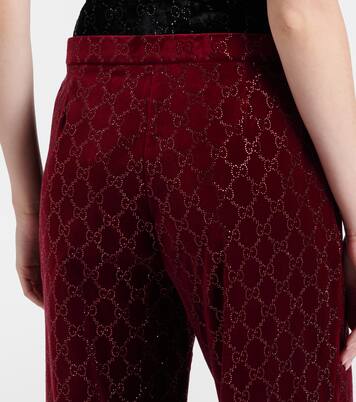 GG cotton velvet wide-leg pants | Gucci