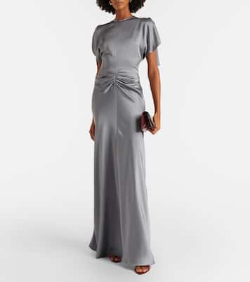 Isabella gathered satin gown  | Victoria Beckham