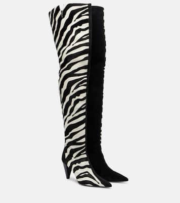 Harvey 85 calf hair over-the-knee boots | Khaite
