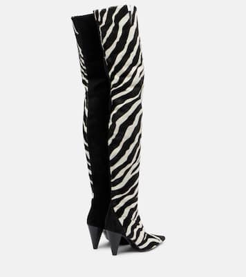 Harvey 85 calf hair over-the-knee boots | Khaite