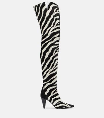 Harvey 85 calf hair over-the-knee boots | Khaite