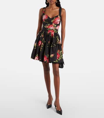 Bustier en coton mélangé à fleurs | Dolce&Gabbana