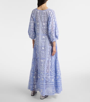 Sequined floral cotton maxi dress | Juliet Dunn
