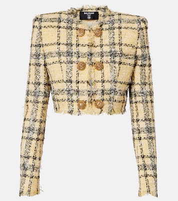 Cropped sequined tweed jacket | Balmain