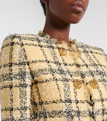 Cropped sequined tweed jacket | Balmain