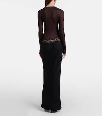 Robe aus Jersey mit Spitze | Christopher Esber