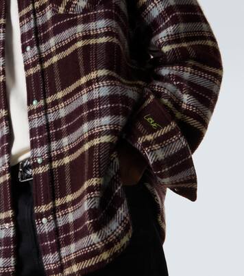 Plaid cashmere shirt with emerald | God's True Cashmere