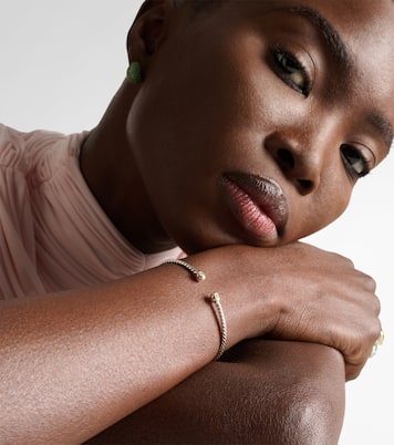 Pulsera Micro Cable Flex® de plata de ley y oro de 14 ct con diamantes | David Yurman