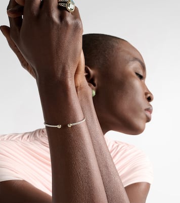 Pulsera Micro Cable Flex® de plata de ley y oro de 14 ct con diamantes | David Yurman