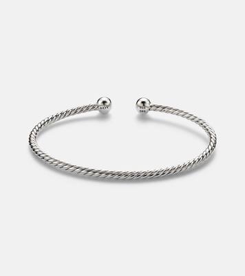 Pulsera Micro Cable Flex® de plata de ley y oro de 14 ct con diamantes | David Yurman