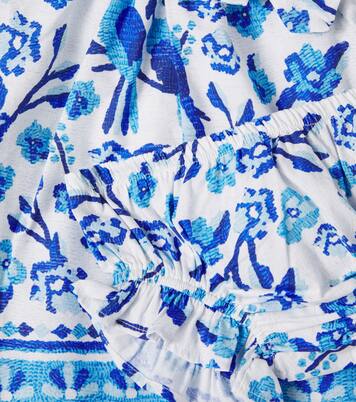 Baby printed smocked cotton dress and bloomers set | Fábula