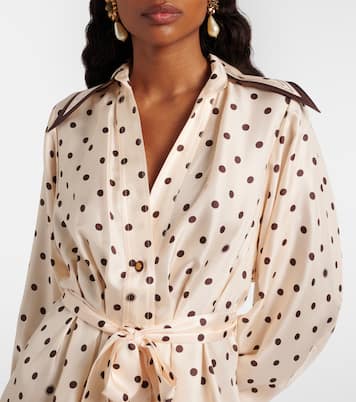 Belted polka-dot silk shirt dress | Zimmermann