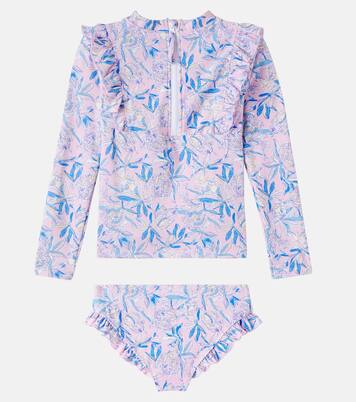 Yanika floral rashguard top and bikini bottoms set | Louise Misha