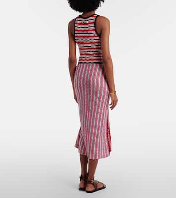 Striped crochet cotton midi dress | The Attico