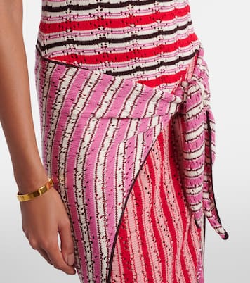 Striped crochet cotton midi dress | The Attico