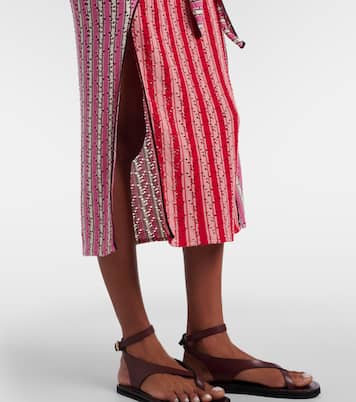 Striped crochet cotton midi dress | The Attico