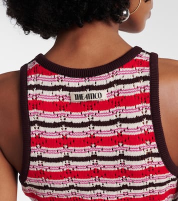 Striped crochet cotton midi dress | The Attico