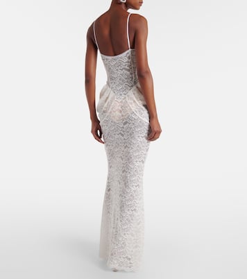 Vestido largo Vecna de encaje transparente | Bananhot