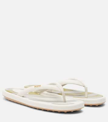 Striped leather thong sandals | Tod's