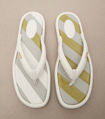 Striped leather thong sandals | Tod's
