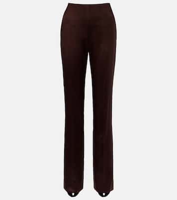 Silk-blend satin straight pants | Valentino