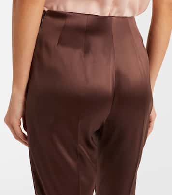 Silk-blend satin straight pants | Valentino