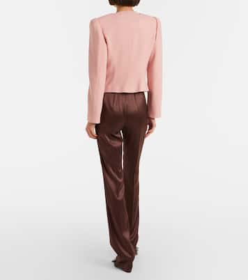 Silk-blend satin straight pants | Valentino