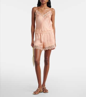 Doris lace-trimmed satin shorts | Poupette St Barth
