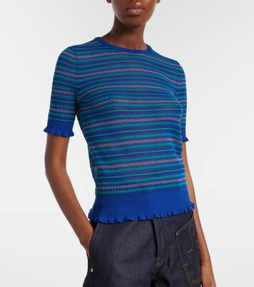 Striped cotton-blend T-shirt | JW Anderson