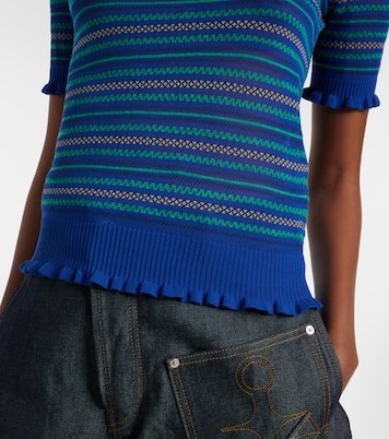 Striped cotton-blend T-shirt | JW Anderson