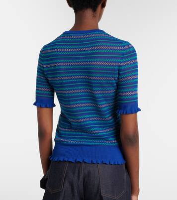 Striped cotton-blend T-shirt | JW Anderson