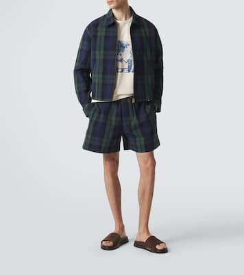 Checked cotton seersucker shorts | JW Anderson