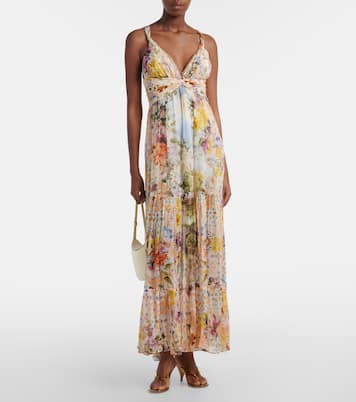 Verziertes Maxikleid aus Seide | Camilla