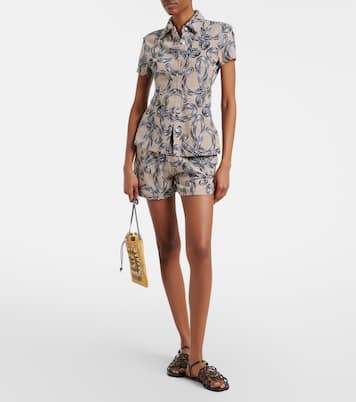 Paula's Ibiza Anagram cotton-blend shorts | Loewe