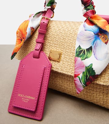 Bolso Sicily Small de efecto rafia floral | Dolce&Gabbana