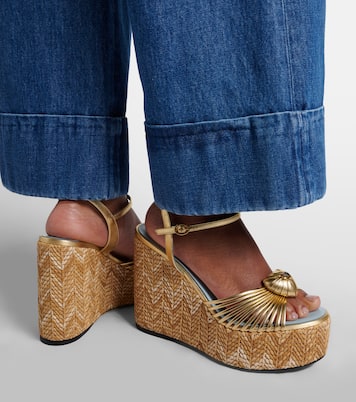 Cœur Royal leather espadrille wedges | Valentino Garavani