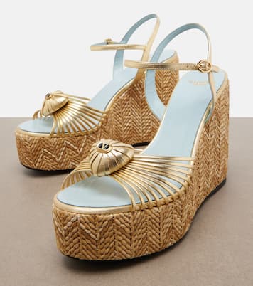 Cœur Royal leather espadrille wedges | Valentino Garavani