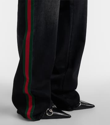 Web Stripe straight jeans | Gucci