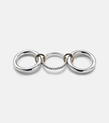 Libra Noir sterling silver and 18kt gold rings with diamonds | Spinelli Kilcollin
