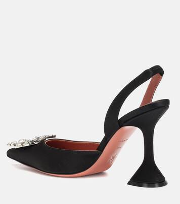 Verzierte Slingback-Pumps Begum aus Satin | Amina Muaddi